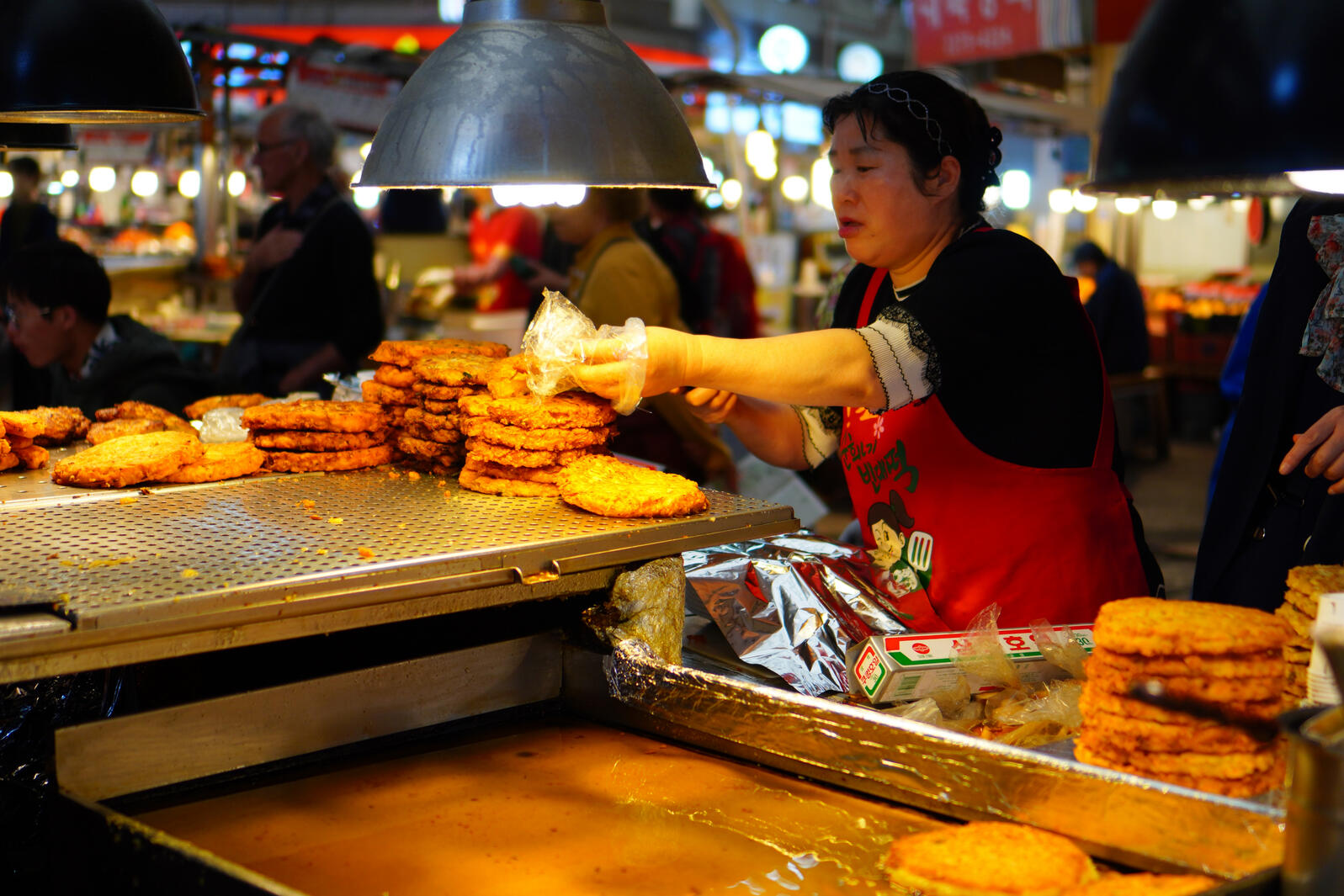 Street Market Vendor Frying